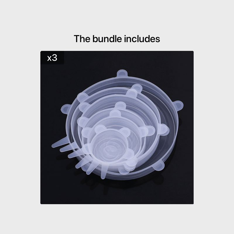 Lot de 6 couvercles élastiques en silicone, réutilisables et résistants, pour la conservation des aliments. Adaptés aux bols, 6 tailles différentes pour s'adapter à la plupart des récipients. Compatibles lave-vaisselle et réfrigérateur